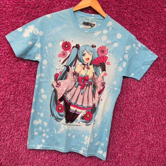 Hatsune Miko Kimono Virtual Singer Anime Tie Dye T-Shirt Small - Picture 3 of 4